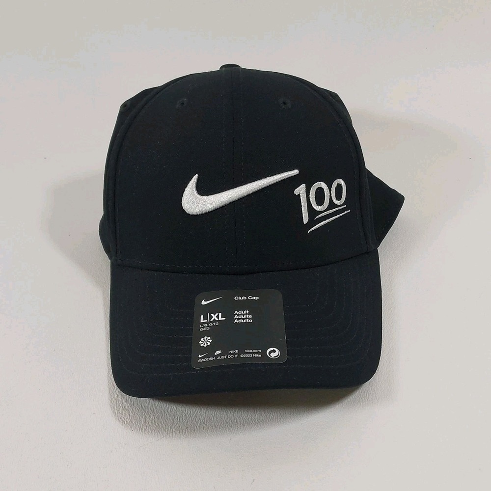 Nike Hat Cap Strap Back Mens L/XL Black Dri-FIT Club Cap Custom 100